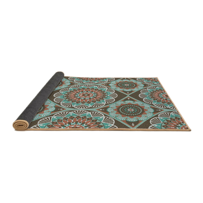 Thickness of Patterned Reddish Brown Novelty Rug, pat3189
