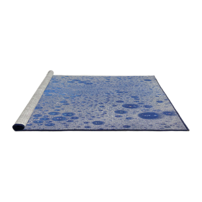 Serging Thickness of Machine Washable Transitional Jeans Blue Rug, wshpat319