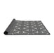 Thickness of Patterned Charcoal Black Novelty Rug, pat3196