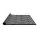 Thickness of Patterned Charcoal Black Novelty Rug, pat3200