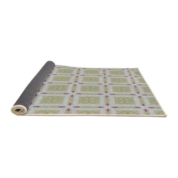 Thickness of Patterned Khaki Green Novelty Rug, pat3204