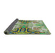 Thickness of Patterned Green Modern Rug, pat3205