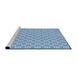 Serging Thickness of Patterned Jeans Blue Abstract Machine Washable Rug, wshpat3208