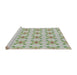 Serging Thickness of Patterned Khaki Green Abstract Machine Washable Rug, wshpat3209