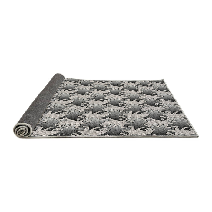 Thickness of Patterned Gray Novelty Rug, pat3218