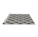 Serging Thickness of Machine Washable Transitional Grey Gray Rug, wshpat3218