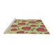 Serging Thickness of Machine Washable Transitional Mustard Yellow Rug, wshpat3221