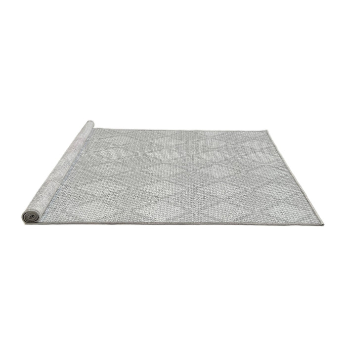 Serging Thickness of Machine Washable Transitional Dark Gray Rug, wshpat3224