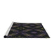 Serging Thickness of Machine Washable Transitional Black Rug, wshpat3225