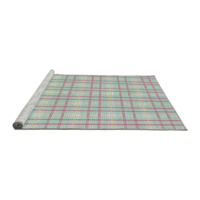 Serging Thickness of Machine Washable Transitional Light Rose Green Rug, wshpat3228