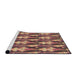 Serging Thickness of Machine Washable Transitional Sand Brown Rug, wshpat3232