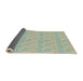 Thickness of Patterned Khaki Green Novelty Rug, pat3237