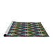 Serging Thickness of Machine Washable Transitional Green Rug, wshpat3239