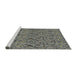 Serging Thickness of Machine Washable Transitional Sage Green Rug, wshpat3262