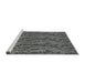 Serging Thickness of Machine Washable Transitional Dark Gray Rug, wshpat3263