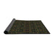 Thickness of Patterned Black Novelty Rug, pat3264