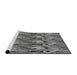 Serging Thickness of Machine Washable Transitional Cloud Gray Rug, wshpat3265