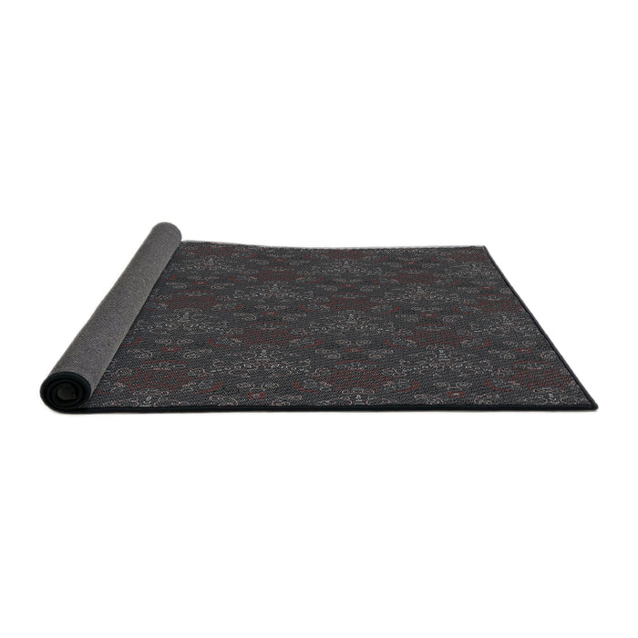 Thickness of Patterned Gray Novelty Rug, pat3270