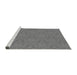 Serging Thickness of Machine Washable Transitional Dark Gray Rug, wshpat3272