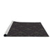 Serging Thickness of Machine Washable Transitional Black Rug, wshpat3275