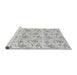 Serging Thickness of Machine Washable Transitional Grey Gray Rug, wshpat3276