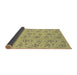 Thickness of Patterned Mustard Yellow Novelty Rug, pat3278