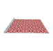 Serging Thickness of Machine Washable Transitional Red Rug, wshpat328