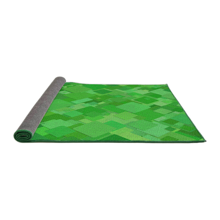 Thickness of Patterned Neon Green Novelty Rug, pat3282
