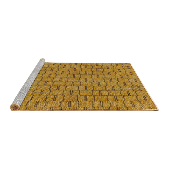 Serging Thickness of Machine Washable Transitional Orange Rug, wshpat3289