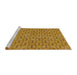 Serging Thickness of Machine Washable Transitional Orange Rug, wshpat3289