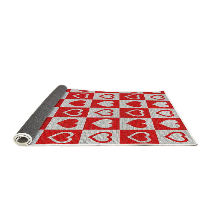 Thickness of Patterned Red Novelty Rug, pat329