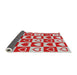 Thickness of Patterned Red Novelty Rug, pat329