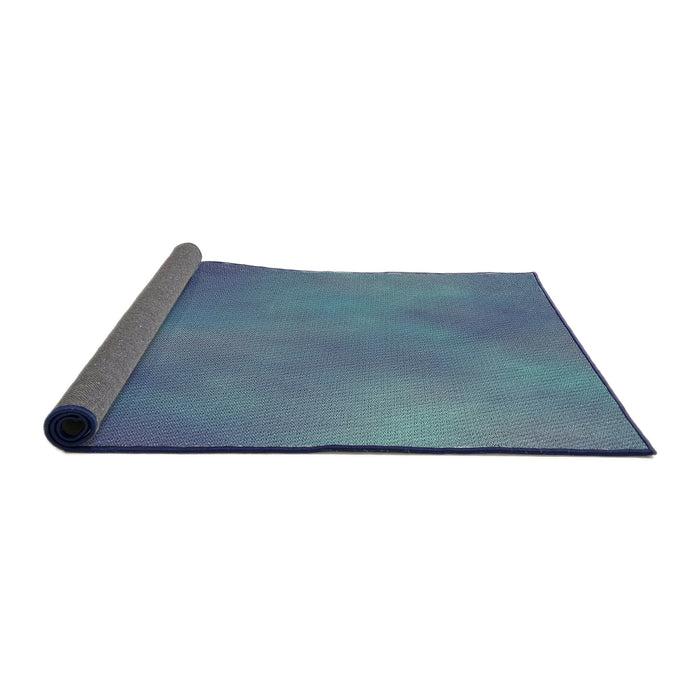 Thickness of Patterned Blue Novelty Rug, pat3291