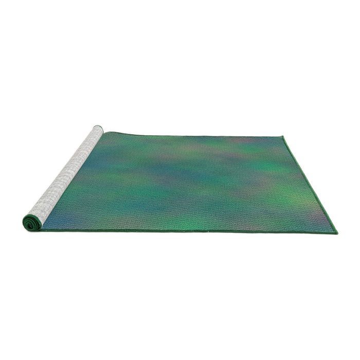 Serging Thickness of Machine Washable Transitional Mint Green Rug, wshpat3292