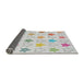 Thickness of Patterned Pearl White Beige Novelty Rug, pat3300