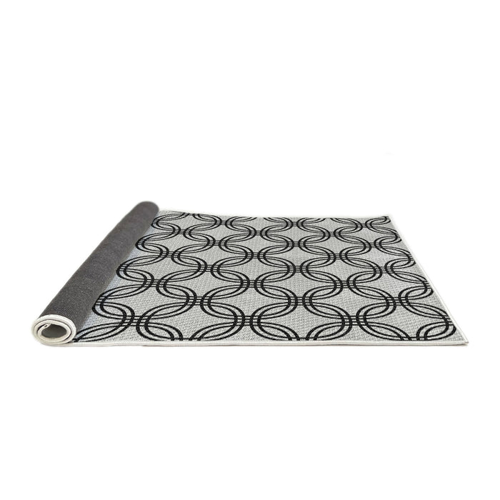 Thickness of Patterned Platinum Gray Novelty Rug, pat3302