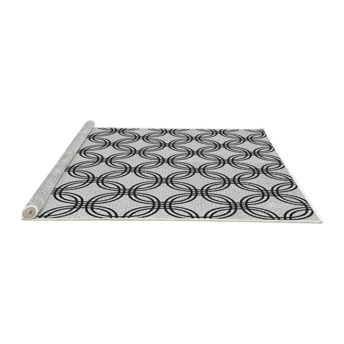 Serging Thickness of Machine Washable Transitional Platinum Gray Rug, wshpat3302