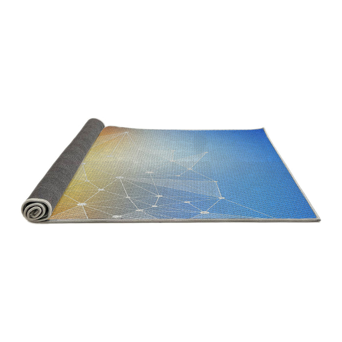 Thickness of Patterned Grayish Turquoise Green Novelty Rug, pat3304