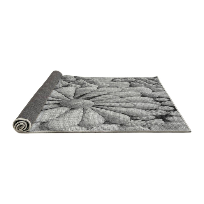Thickness of Patterned Carbon Gray Novelty Rug, pat3313