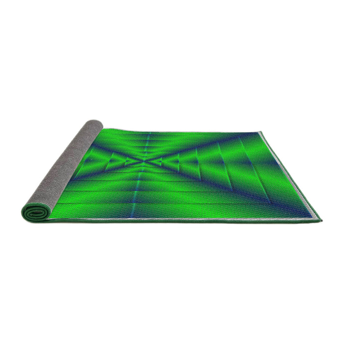 Thickness of Patterned Neon Green Modern Rug, pat3315