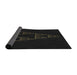 Thickness of Patterned Black Novelty Rug, pat3316