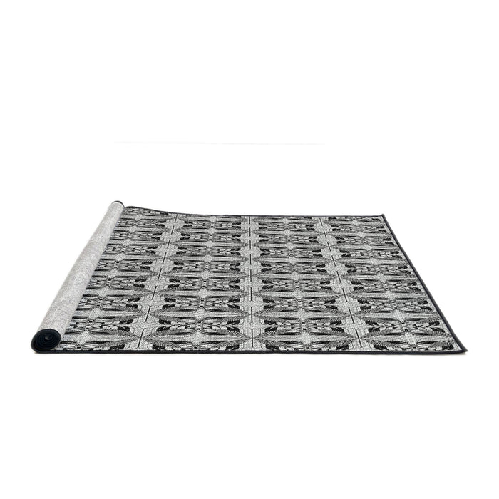 Serging Thickness of Machine Washable Transitional Gainsboro Gray Rug, wshpat3318