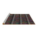 Serging Thickness of Machine Washable Transitional Chocolate Brown Rug, wshpat332