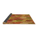 Thickness of Patterned Mahogany Brown Novelty Rug, pat3320