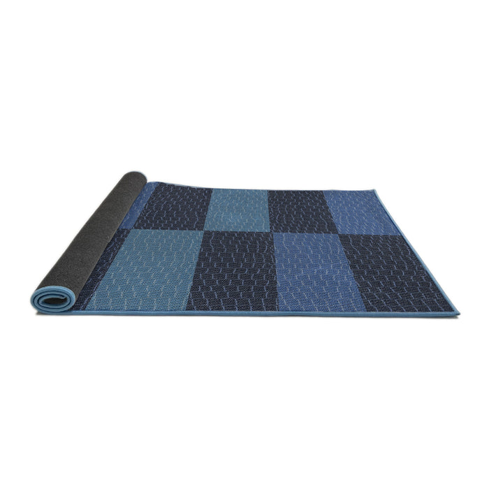 Thickness of Patterned Blue Novelty Rug, pat3321
