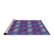 Serging Thickness of Machine Washable Transitional Bright Purple Rug, wshpat3323