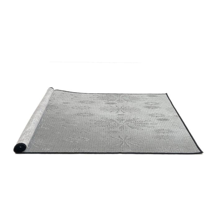 Serging Thickness of Machine Washable Transitional Grey Gray Rug, wshpat3326