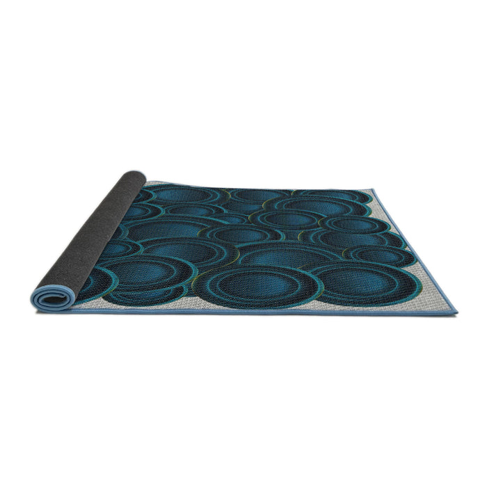 Thickness of Patterned Blue Novelty Rug, pat3328