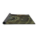 Thickness of Patterned Khaki Green Novelty Rug, pat3329