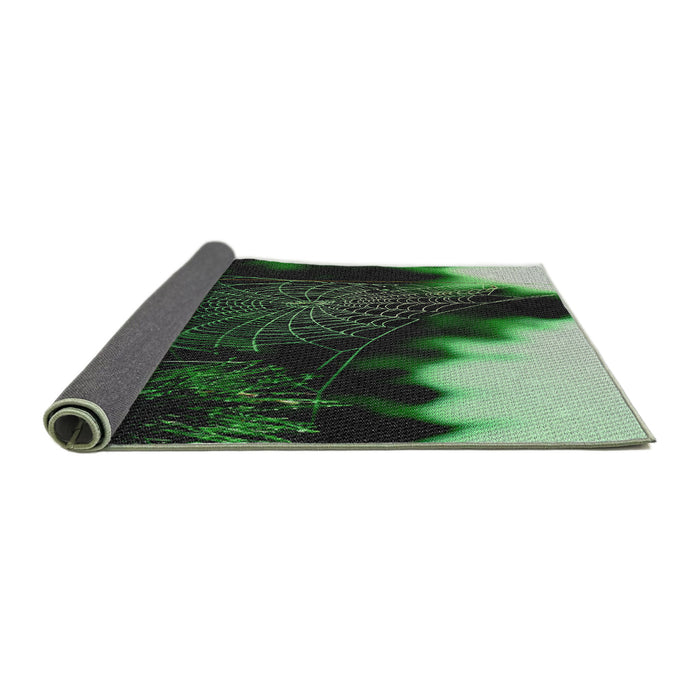 Thickness of Patterned Forest Green Novelty Rug, pat3330